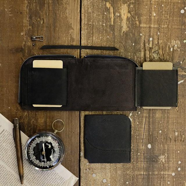 LITSTA リティスタ　Compact Wallet Half コンパクトウォレット ハーフBlack | 極小財布 小さい財布 小銭入れ 束入れ 札入れ 長財布 薄い 極薄 イタリアンレザー｜arcraft｜07