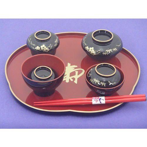 山中塗 漆器 小会席膳 懐石膳 折敷 おしき 黒に朱 松葉 2客組 新品 未使用 山中塗 漆器 小会席膳 懐石膳 折敷 おしき 黒に朱 松葉 2客組
