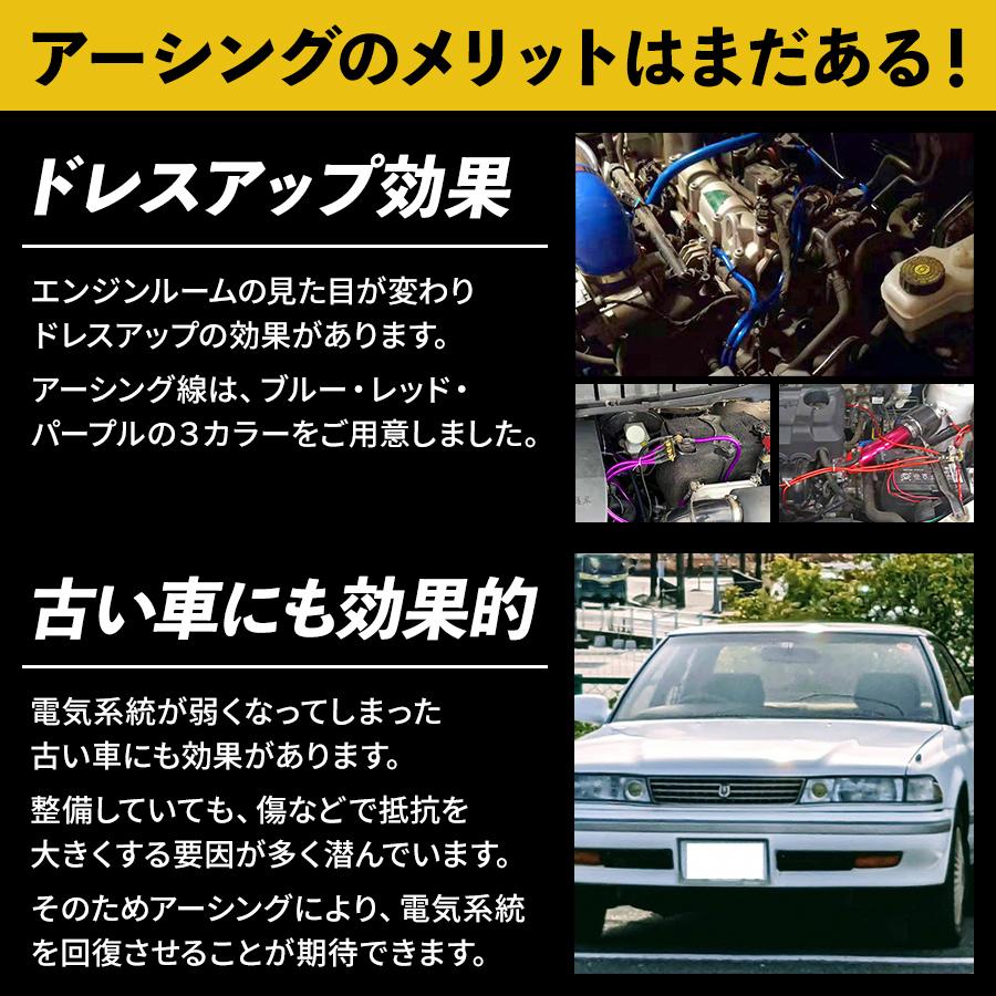 定番のお歳暮 冬ギフト アーシング ケーブル キット エンジン 車用 バイク用 燃費向上 音源向上 発電向上 ドレスアップ 取付金具付 180日保証 Aynaelda Com