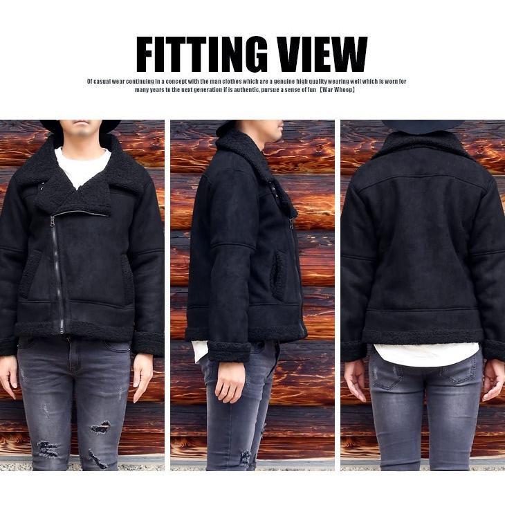 Revo. SALE フェイクムートン ダブル ライダース ジャケット メンズ 裏