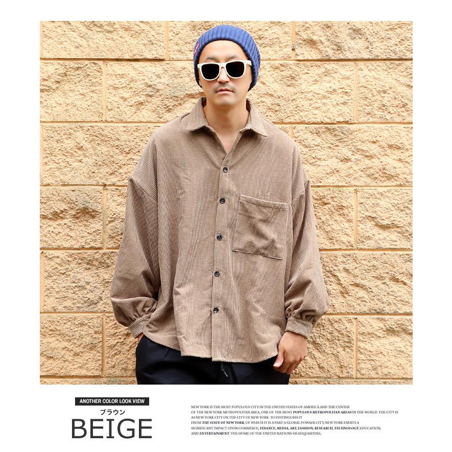 コーデュロイシャツ メンズ ボタンダウン 長袖 シャツ 太畝 バルーン ビッグシルエット ブラック 黒 ベージュ ブルー ブラウン Arcticplant 通販 Yahoo ショッピング