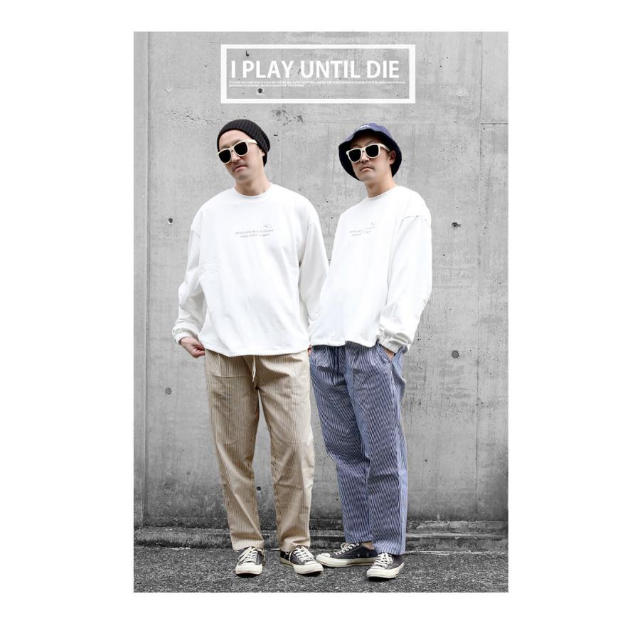 シェフパンツ メンズ ヒッコリー ストライプ 柄 タック ワイド イージーパンツ ブラック 黒 ベージュ ネイビー S M L Xl Arcticplant 通販 Yahoo ショッピング