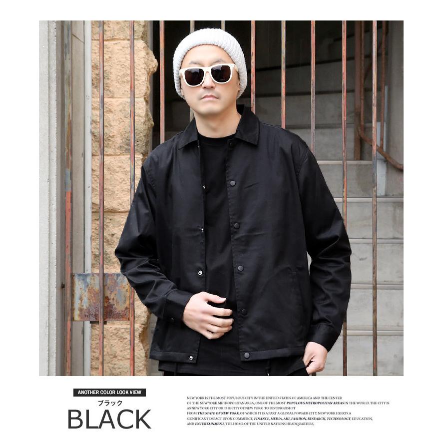 コーチジャケット メンズ T/C ツイル 無地 ジャケット ブラック コーチジャケット メンズ T/C ツイル 無地 ジャケット ブラック