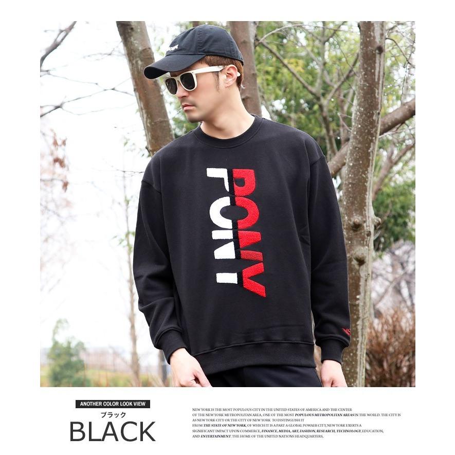 Pony トレーナー メンズ ブランドロゴ さがら 刺繍 プリント スウェット ホワイト 白 グレー ブラック 黒 M L Xl 春 春夏 600 Arcticplant 通販 Yahoo ショッピング