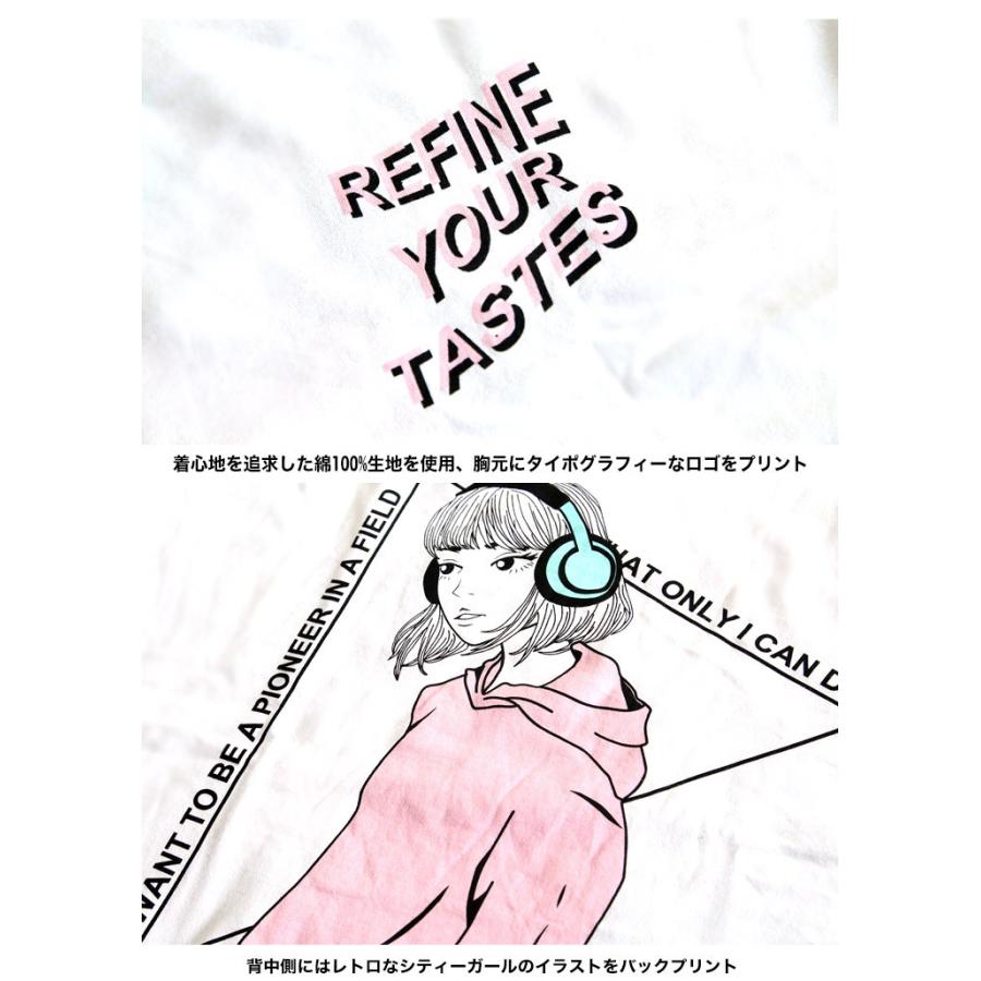 長袖tシャツ メンズ City ガール プリント Big ビッグシルエット 長袖 ロンt ホワイト 白 ピンク グリーン 緑 M L Arcticplant 通販 Yahoo ショッピング
