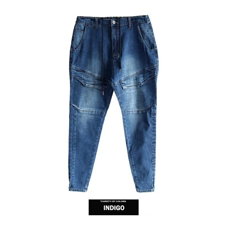 ジュンハシモト ペンキ加工 デニムパンツ ジーンズ テーパード ストレッチ デニム テーパードパンツ メンズ ストレッチ カーゴ スキニー ジーンズ