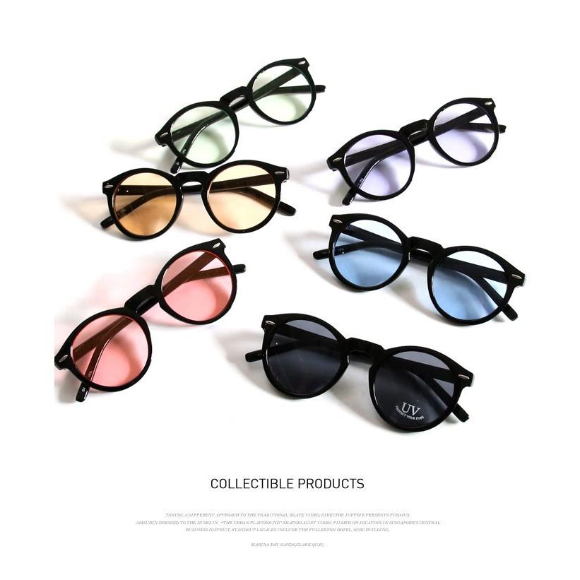 サングラス 丸型 ボスリントン スモークレンズ 黒縁 サングラス メンズ レディース ブルー 青 グリーン 緑 オレンジ 橙 レッド 赤 パープル 紫 ブラック 黒 Arcticplant 通販 Yahoo ショッピング