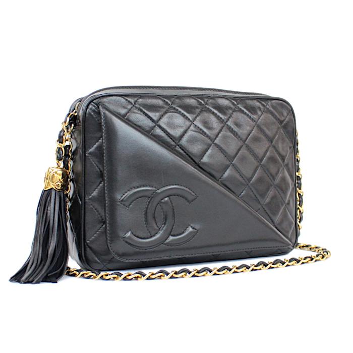 CHANEL シャネル ラムスキン ゴールド金具 ブラック 黒 マトラッセ 