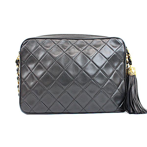 CHANEL（シャネル） ラムスキン ゴールド金具 ブラック 黒 マトラッセ 
