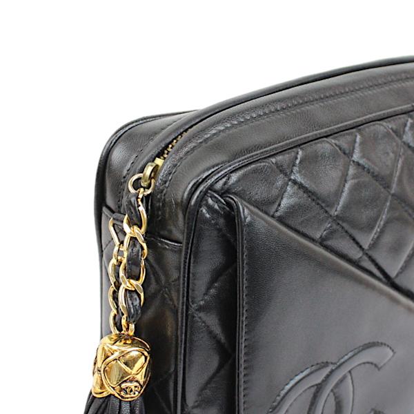 CHANEL（シャネル） ラムスキン ゴールド金具 ブラック 黒 マトラッセ 