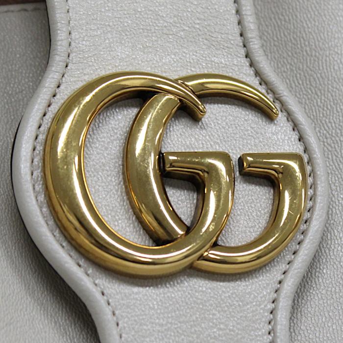 GUCCI グッチ レザー ホワイト 白 ダブルG トートバッグ GUCCI グッチ レザー ホワイト 白 ダブルG トートバッグ