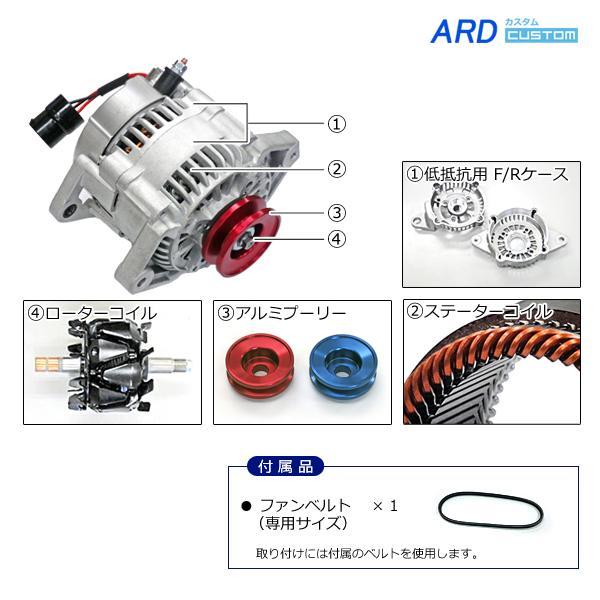 ジムニー JA11 JA11C JA11V(2型以降) 低抵抗・高出力 オルタネーター