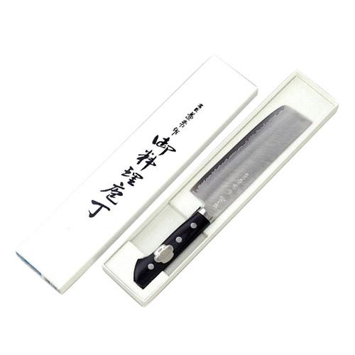 名匠兼常作 口金付 本割込DPゴールド 黒合板柄 薄刃型 全長290×刃渡165mm 関兼常 KC-143の画像
