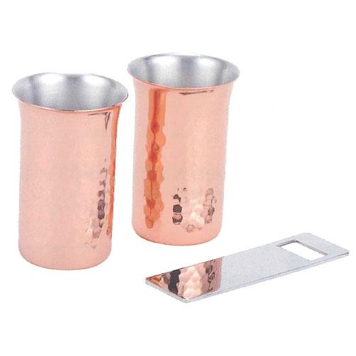 純銅鎚目一口ビール・栓抜き 3pcセット アサヒ CNE922 : 大工道具