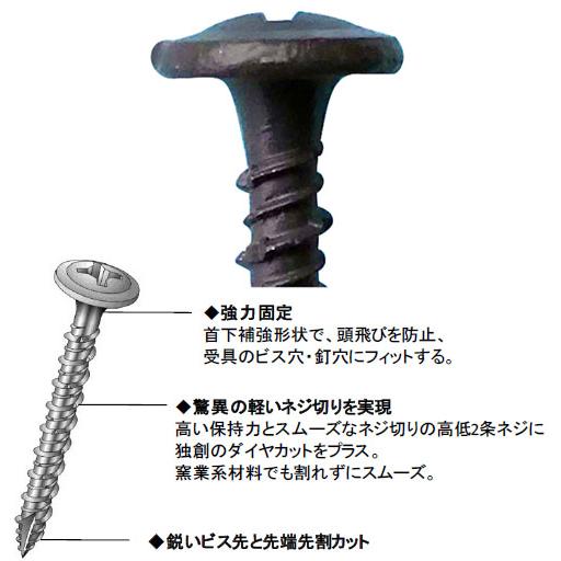 板金雨どいビス ステンレス SUS410 パシペート 3.7x40mm 1パック80本入 プラケース入 ウイング 9669 |  | 01