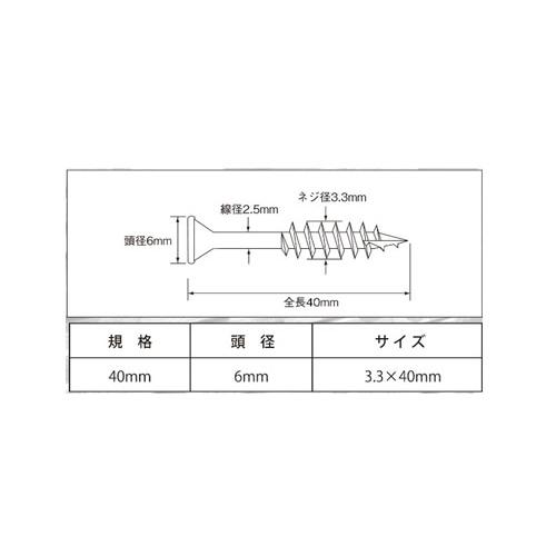 サイディング用ビス プラケース入 3.3x40mm 1箱100本価格 ※取寄品 ウイング 7168 |  | 01