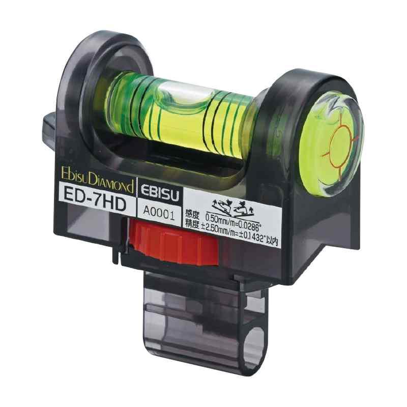 ハンマドリル用水平器 Φ6・六角・ラックストッパー対応 黒(スケルトン) EBISU(エビス) ED-7HD | 