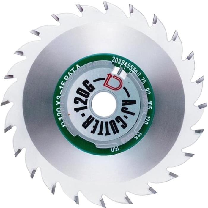 自在ミゾ切カッター 電動ミゾ切用（3〜15mmタイプ） 24枚刃 片側研磨 大日商 AJ-120G | 