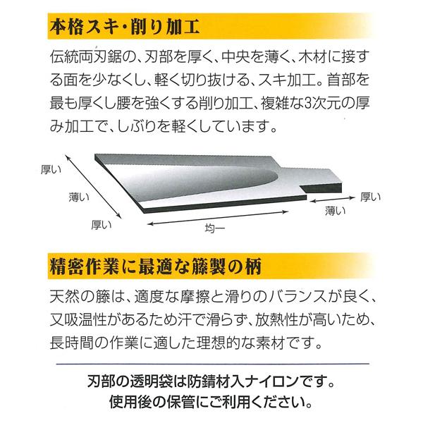 光川大造作 本職用 細目 細巾両刃鋸 8寸目 225mm カネジュン |  | 02