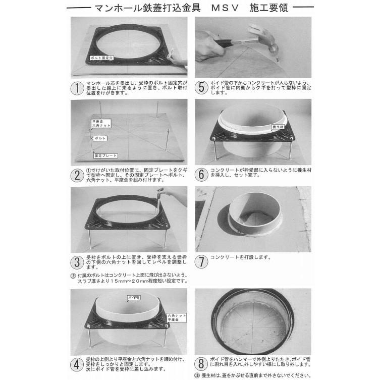 打込型マンホール鉄蓋用金具 適応機種 MKH・MKHY・MWE C寸法250 打込型マンホール鉄蓋用金具 適応機種 MKH・MKHY・MWE C寸法250