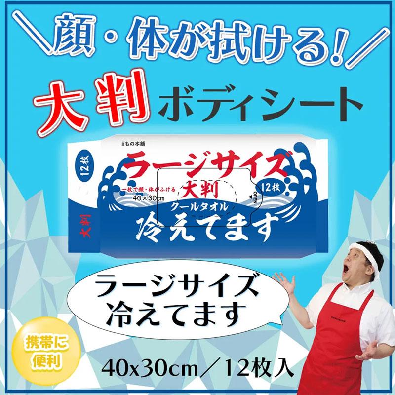 大判クールタオル ラージサイズ 冷えてます(40×30cm) 12枚入 × 48パック 計576枚入 メーカー直送 カネイシ |  | 01