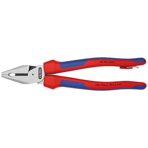 強力型ペンチ 安全留め輪付 225mm ※取寄品 KNIPEX(クニペックス) 0202-225TBK | 