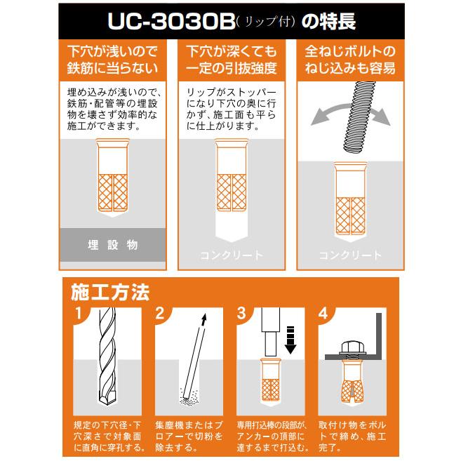 ユニコンアンカー UCタイプ ユニクロ処理 W3/8 ねじ長12mm 100個入 ※取寄品 ユニカ UC-3030B |  | 02
