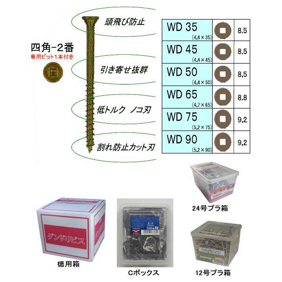 ウッドデッキ材用ビス WD65(徳用箱・2200本入) ※取寄品 ダンドリビス V 
