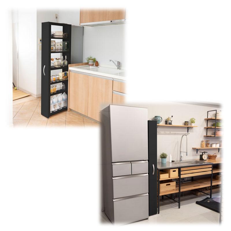 トールワゴン ハイタイプ 幅20cm ブラック NWH-200K 田窪工業所 トールワゴン ハイタイプ 幅20cm ブラック NWH-200K 田窪工業所