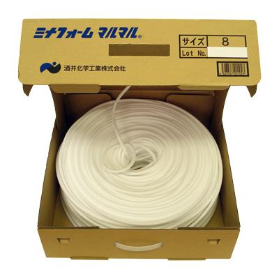 ミナフォーム マルマル 8mm ホワイト 200m巻 目地バックアップ材 酒井化学 No.8 | 