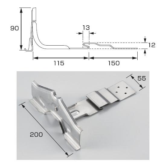 ニューフジ段葺エバールーフ1型 200mm 亜鉛・黒(1個価格) ※取寄品 白幡 D-5 |  | 01
