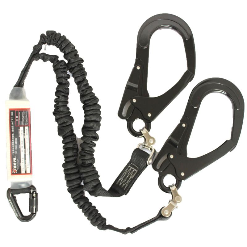 伸縮式 ダブルランヤード 小カラビナ ブラック 墜落制止用器具の規格適合品 椿モデル SC-TWASBL-WJBL |  | 02