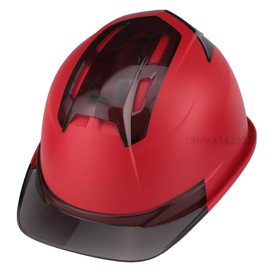 通期孔付き つや消しヘルメットVenti EM 赤 ひさしスモーク 受注 通期孔付き つや消しヘルメットVenti EM 赤 ひさしスモーク 受注