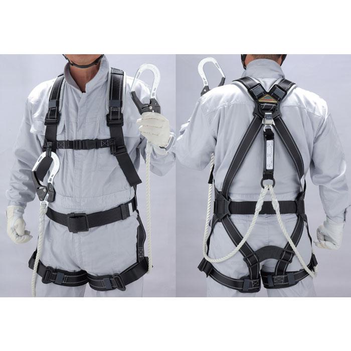 フルハーネス型 墜落制止用器具 ロープ式ダブルランヤード 第一種適合品 反射テープ織り込みベルト使用 TOYO トーヨーセフティー FGH-55W |  | 01