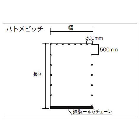 防炎糸入りクリアシート(下部チェーン入)4m×3m トラスコ TCI-0403
