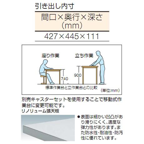 軽量立作業台 300kg型 1段引出付 リノ天板 1800×900×900mm 代引不可 メーカー直送品 車上渡し品 トラスコ HRAE-1809F1_1