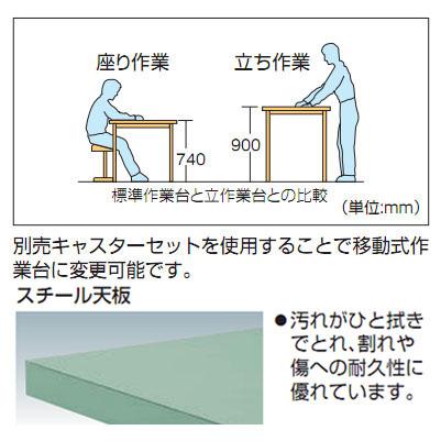 軽量立作業台(300kg型・スチール天板)1200×750×900mm【代引不可・メーカー直送品 車上渡し品】 トラスコ HSAE-1200_1