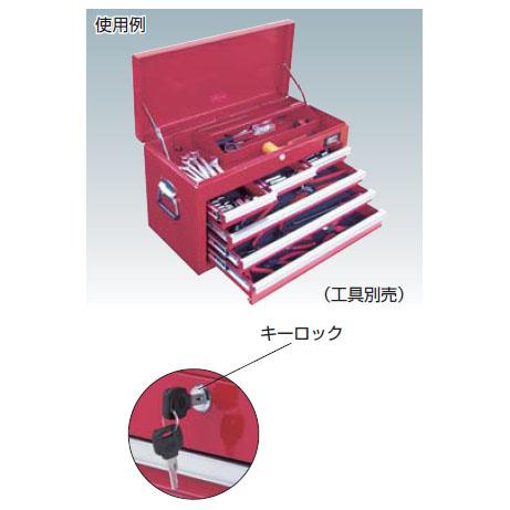 ツールボックス キャビネット型・キーロック式引出4段 トラスコ TCBOX 