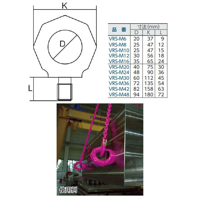 回転アイボルトスターポイント ボルトサイズM20 RUD VRSM20 : 大工道具