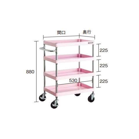 フェニックスワゴン 600×400×H880 4段 ライトブルー メーカー直送品 車上渡し 代引不可 トラスコ PEW-964-LB_1