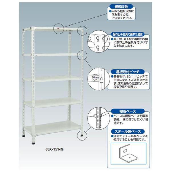 軽量ボルト式棚(開放型・5段)1815×315×1504mm ネオグレー トラスコ 56V