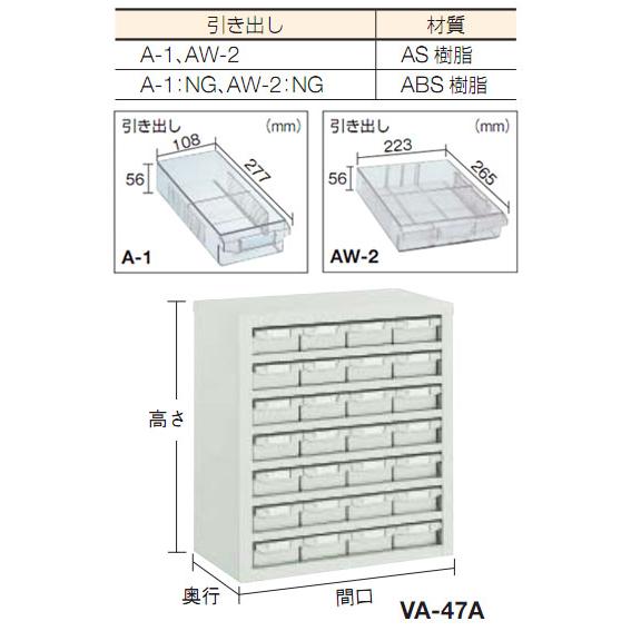 引き出しユニットVA型(引出A-1 28個)553×307×605mm ネオグレー トラスコ VA-47A_1