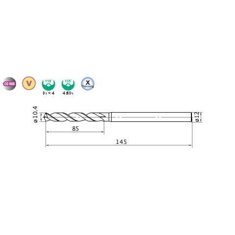 バイオレット高精度ドリルステンレス用(M)10.4mm 三菱マテリアル