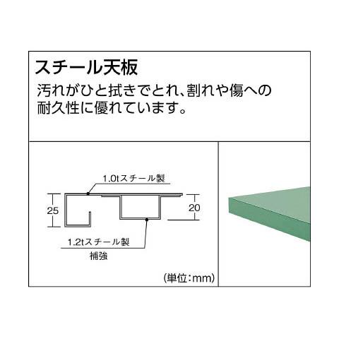 SAE型作業台 1200×750 3段キャビネット付 DG色※メーカー直送品 車上渡し品 トラスコ SAE-1200UDC111-DG_2