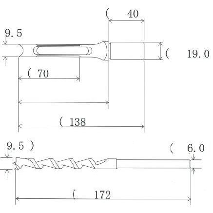 小林式 角のみ (組) 9.5mm 日立用 造作用 小型 NH HDL : 大工道具