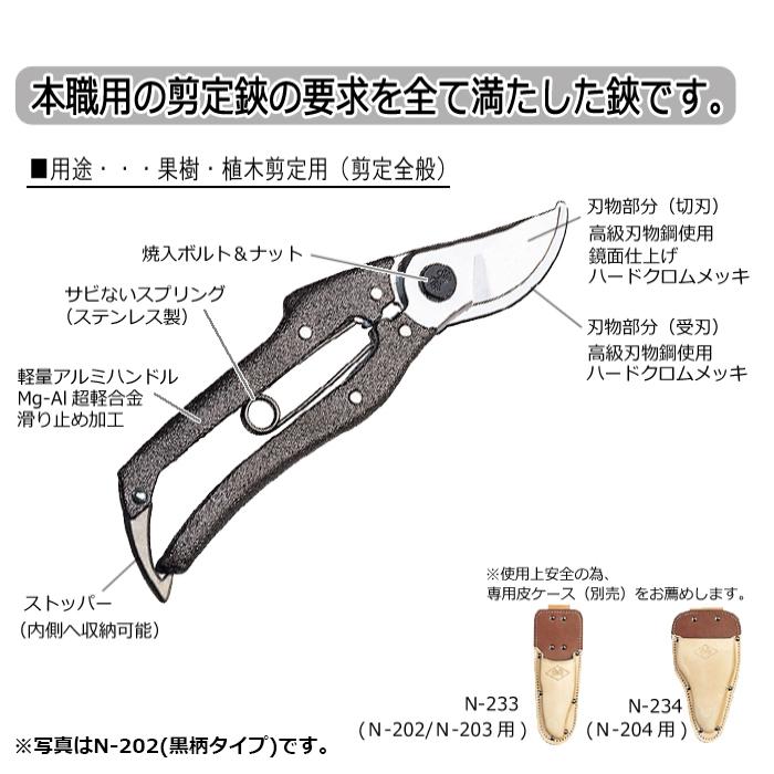 プロ200 剪定鋏 180mm (赤柄) 取寄品 ニシガキ N-202R |  | 01