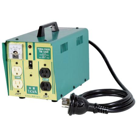 降圧トランス 単相200V.100.115V 1KVA 日動 TB-100D : 大工道具・金物
