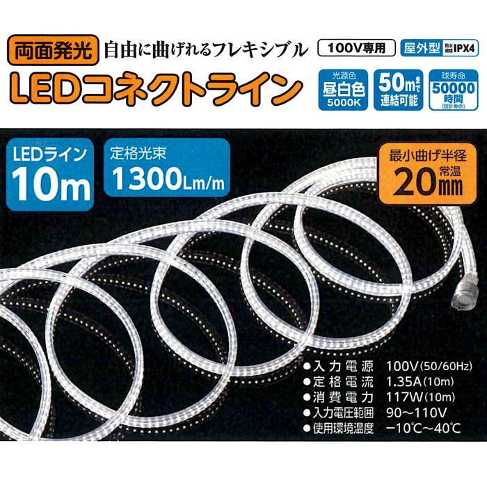 LEDコネクトライン 両面発光 10m AC100V専用 屋外型 帯状LED 日動 LECN-R10LA-W |  | 01
