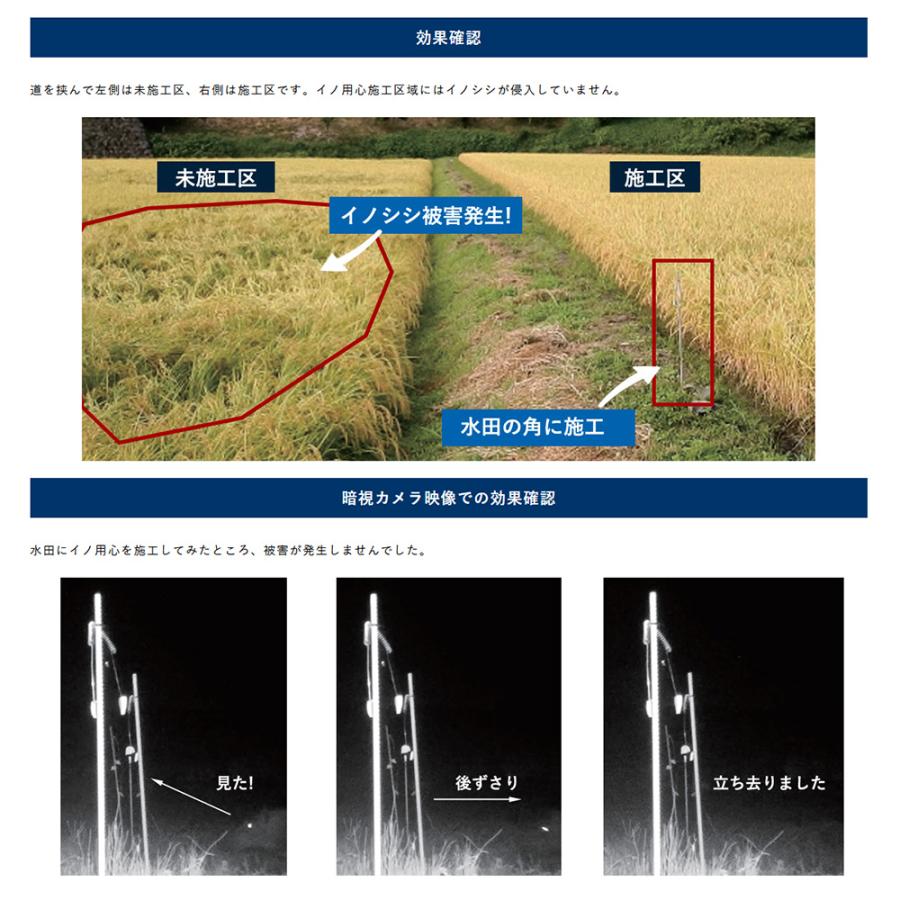 イノ用心 イノシシ避け 20本セット 夜間 オオカミの眼がイノシシを威嚇 取寄品 日本ダム 4503001x20_3