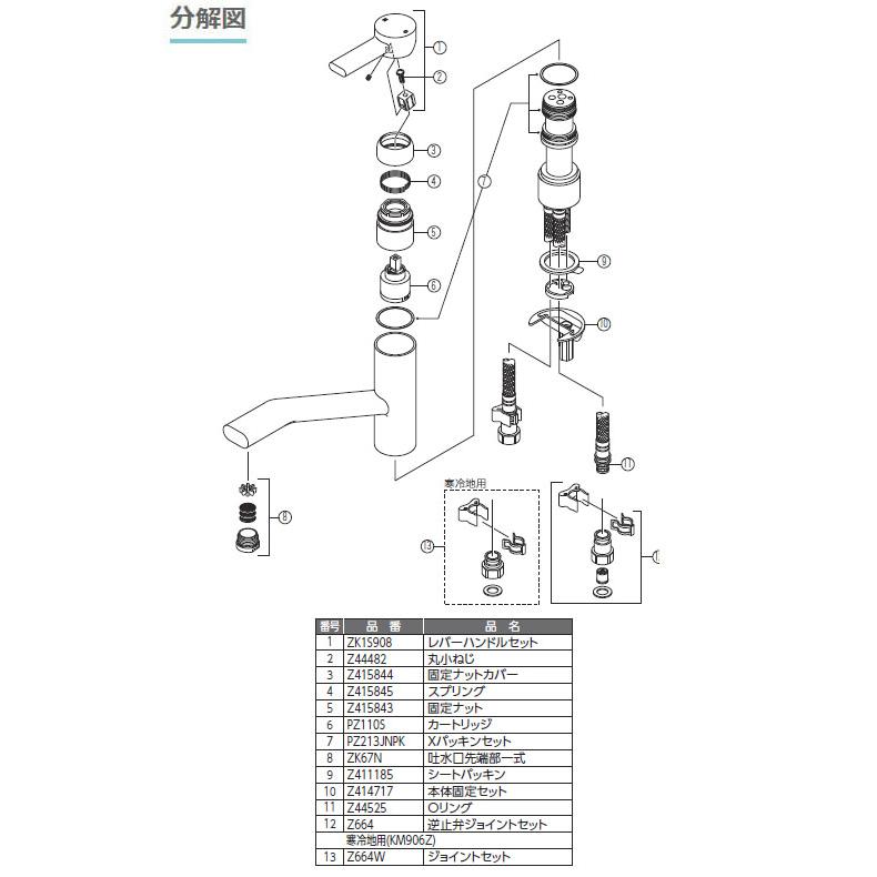 人気商品・通販サイト 流し台用シングルレバー式混合栓 ※取寄品 KVK KM906